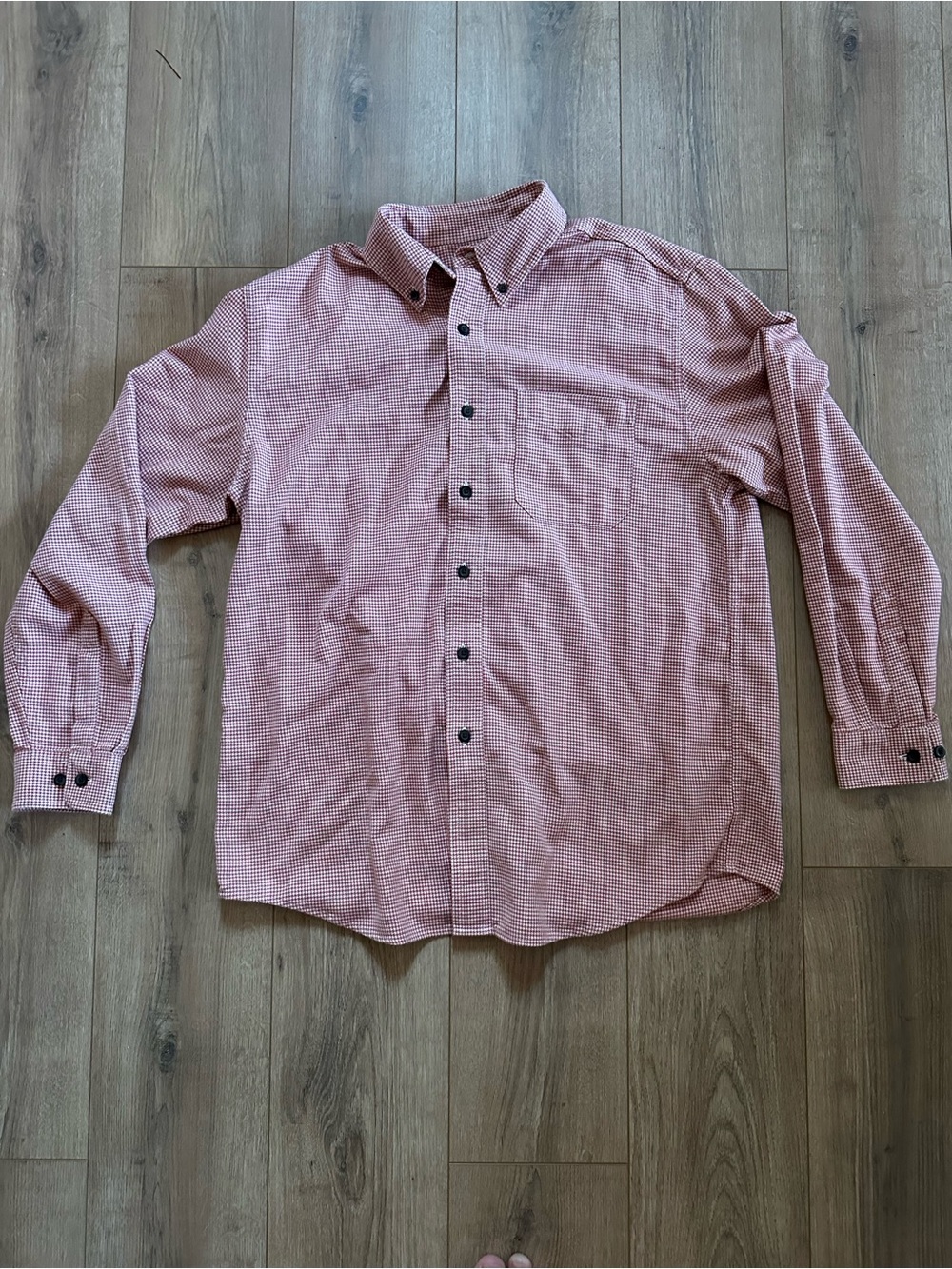 Men's L. L. Bean Button-Down Long Sleeve Shirt - Red White